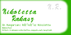 nikoletta rakasz business card